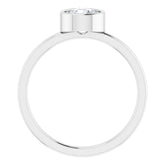14K White 6 mm Natural White Sapphire Ring